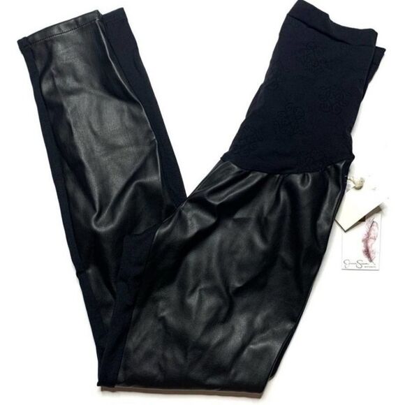 NWT Jessica Simpson Skinny Faux-Leather Maternity Pants - Picture 5 of 5